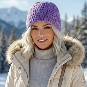 Purple Crochet Hat Toque